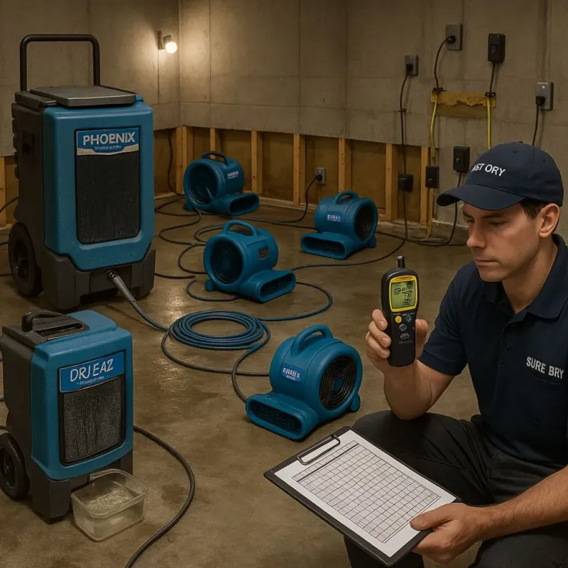 Structural Drying and Dehumidification process in Tysons Corner, VA